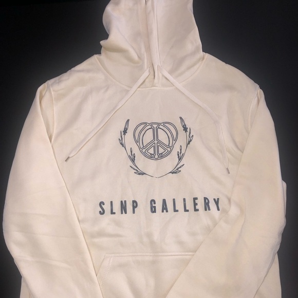 SLNP Gallery Share Love & Peace Lightweight Cream Hoodie - Picture 1 of 3